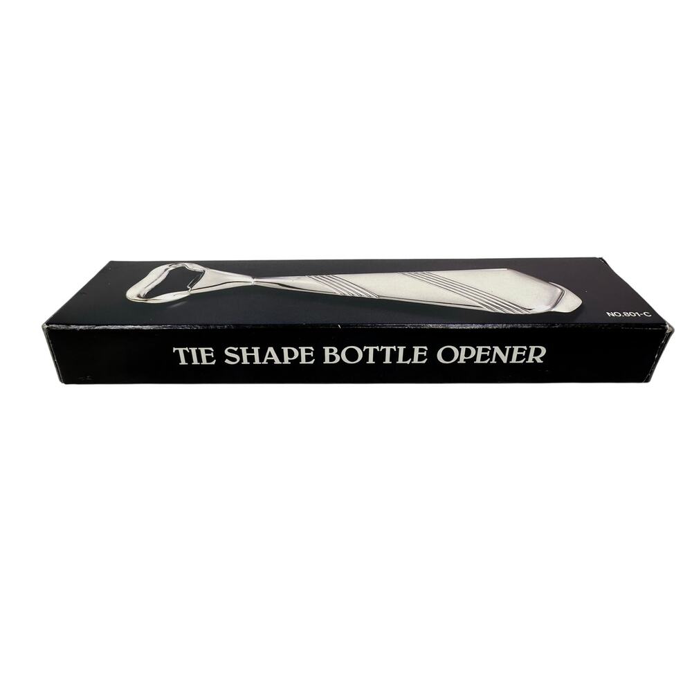 Silverplate Vintage 1970's Necktie 6.5" Retro Barware Bottle Opener